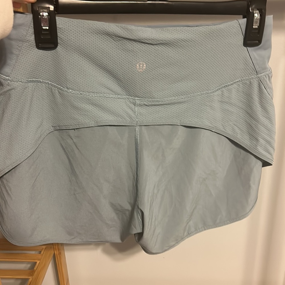 Lululemon Speed Up Short Long 4" Updated Fit Blue Cast Size 6